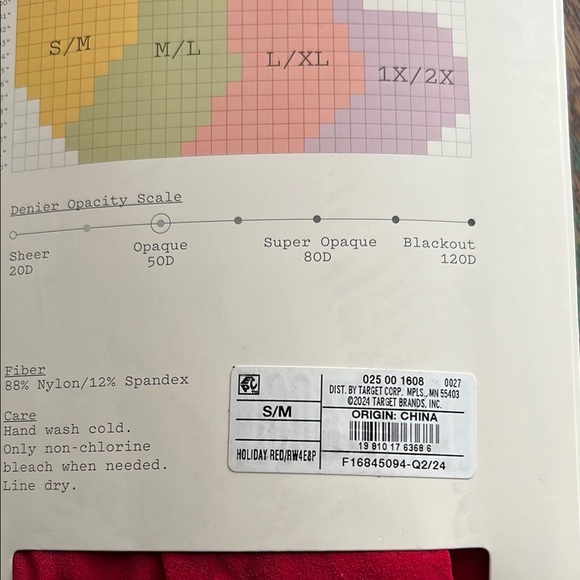 Red Opaque Tights - Picture 3 of 6